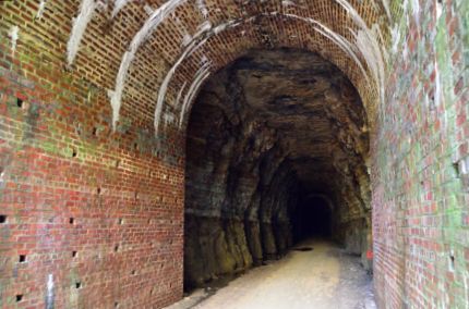 Looking back at tunnel entrance