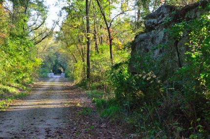 Rock Wall on side of bike trail