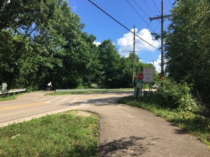 The Illinois Prairie Path Raymond Rd crossing