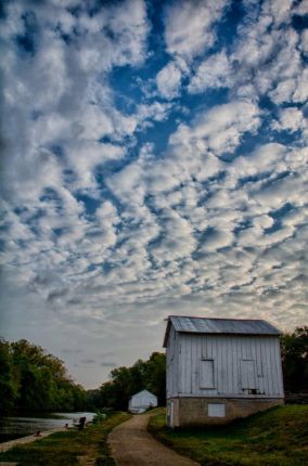 puffy clouds and Hennepin Canal