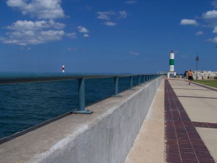 Green and WHite Lighthouse, Kenosha