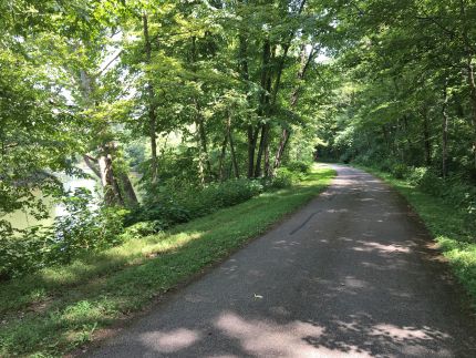 Bike trail with Little Miami River view