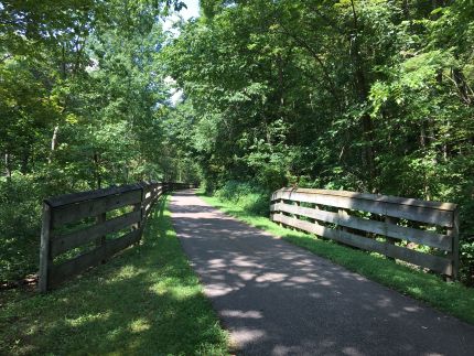 Long board fence along  the trail