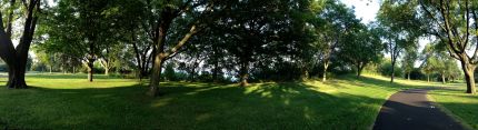 Wide angle view of Oak Leaf Trail in Wisconsin