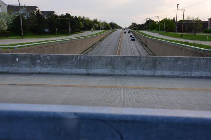 View of Palatine Road from PH Trail bridge