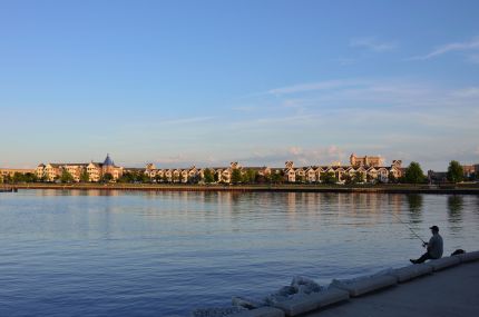 Fisherman at Southport Marina in Kenosha