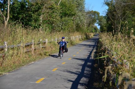 Cubs fan on the Old Plank Road Trail