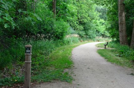 Mile 30 marker as seen from Des Plains River Trail