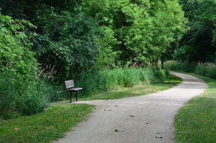 Bench alongside the DPR Trail