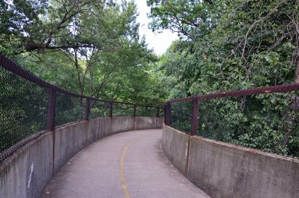 Coming off the bridge that crosses Oakton and Caldwell