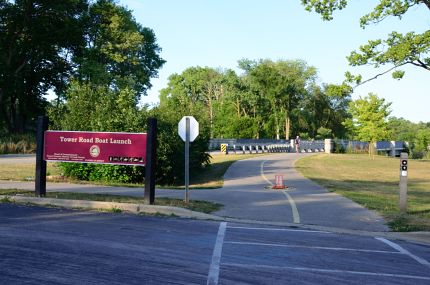 North Branch Trail east/west intersection by Tower Road Boat Launch