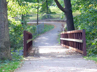 Bridge before dead mans curve on bike path