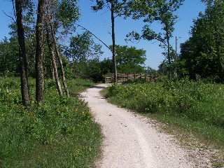 crushed stone bike path at beach park