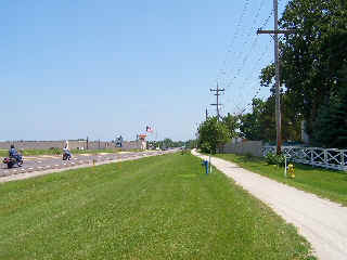 Harley Dealer to left of bike trail