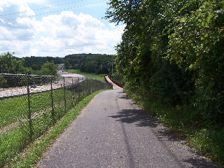 coming to the bridge on the Randall Road Trail