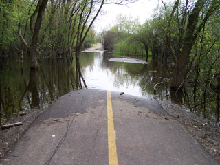 Looking back on the Pauld Douglas Bike Trail Flood