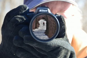 Road Bike on Trail in the Snow