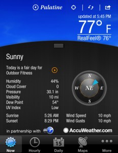 Weather app with wind stats