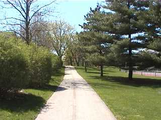 Bike trail near tennis courts