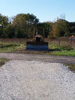 An intersection of paved and the improved unpaved bike trails in Deer Grove