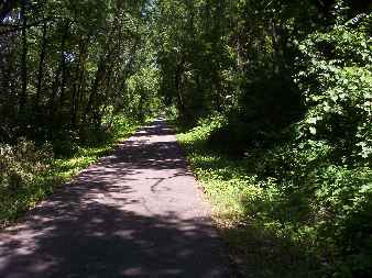 Very shady, wooded section of the FRT