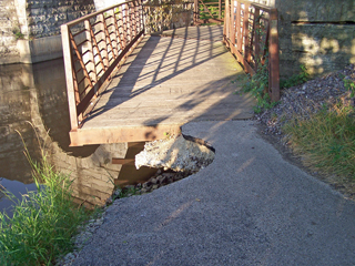 Fox River Trail Washout in Closed Trail secition