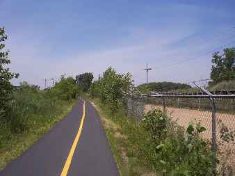 Gravel pits and conveyor belts by bike trail