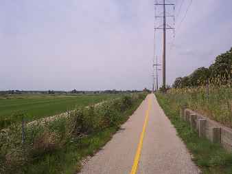 Long straight bike trail