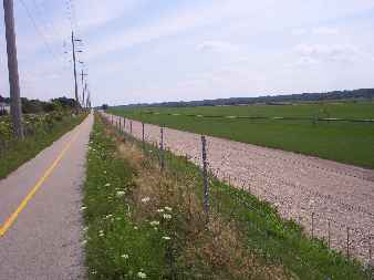 Bike trail by sod fields