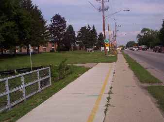 Bike trail through the town of McHenry