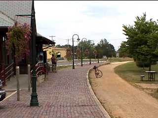 Brick walkway in Sparta by trail