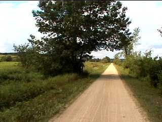 Open and sunny part of Elroy Sparta trail